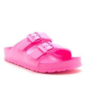 !!RESTOCKED!! Neon Pink Double Buckle Sandals